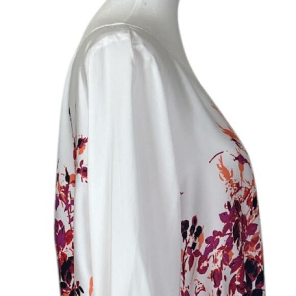 Ann Taylor New Top Wide Neck Peplum Cream Black Pink Floral Women’s Size XL - Picture 7 of 11